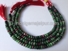 Ruby Zoisite Far Faceted Rondelle Shape Beads